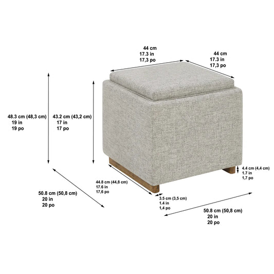 Thomasville - Petit pouf de rangement en tissu
