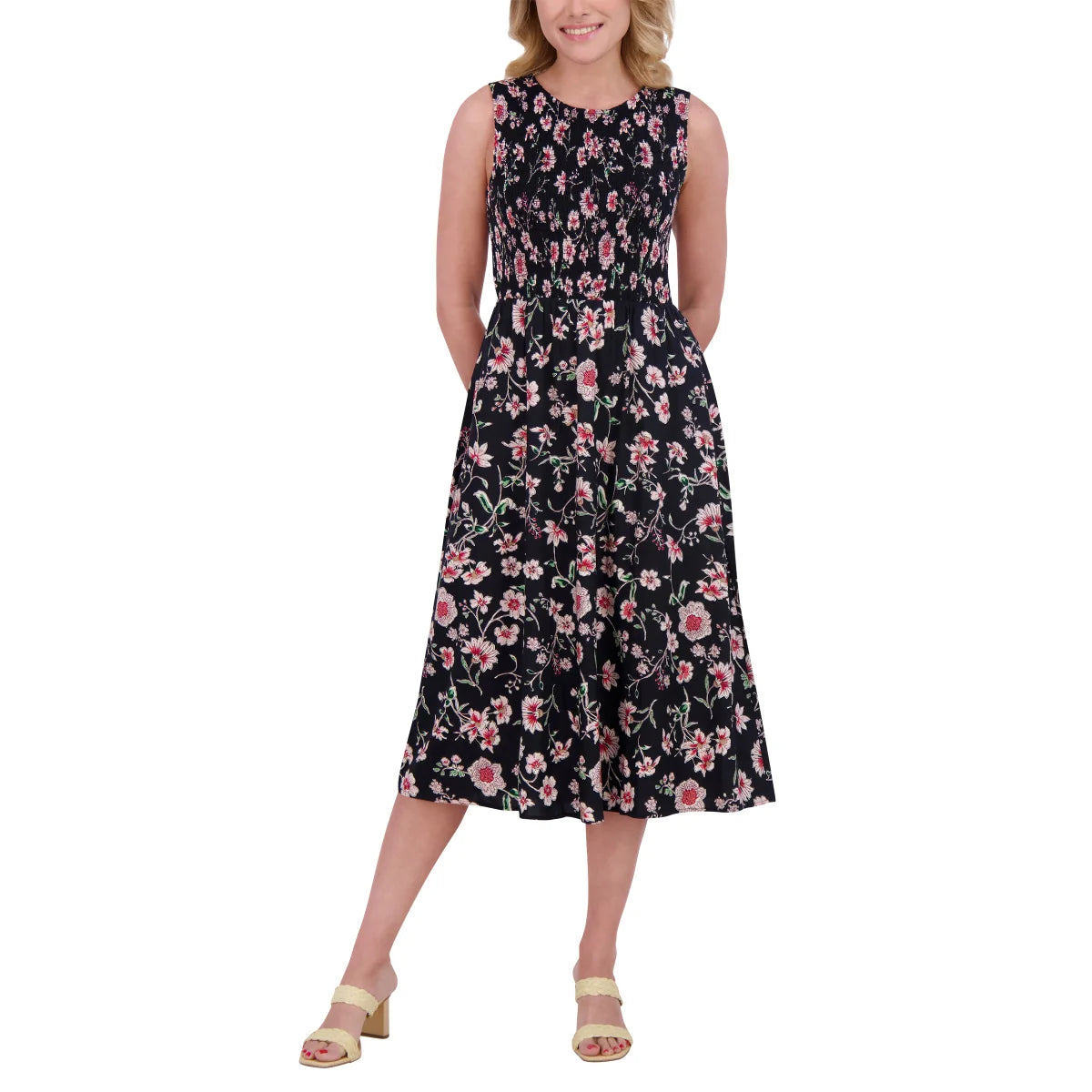 Nautica Jeans Women's Sleeveless Smocked Dress