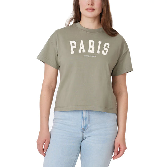 Scotch & Soda - T-Shirt carré avec motif urbain pour femmes