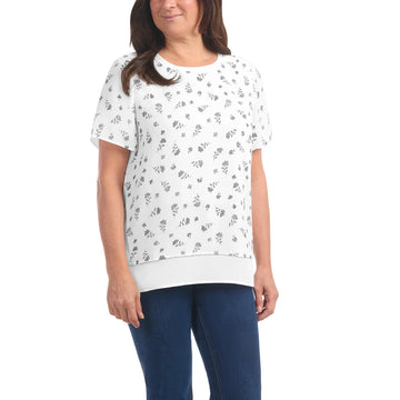 Hilary Radley Women's Double Layer Short Sleeve Blouse