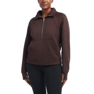 Danskin Women's Half Zip Mock Neck Top