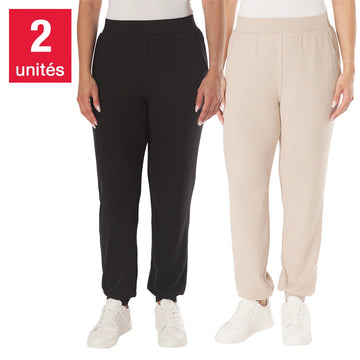 LAZYPANTS - Pantalon de jogging en tricot Hacci pour femmes, paquet de 2
