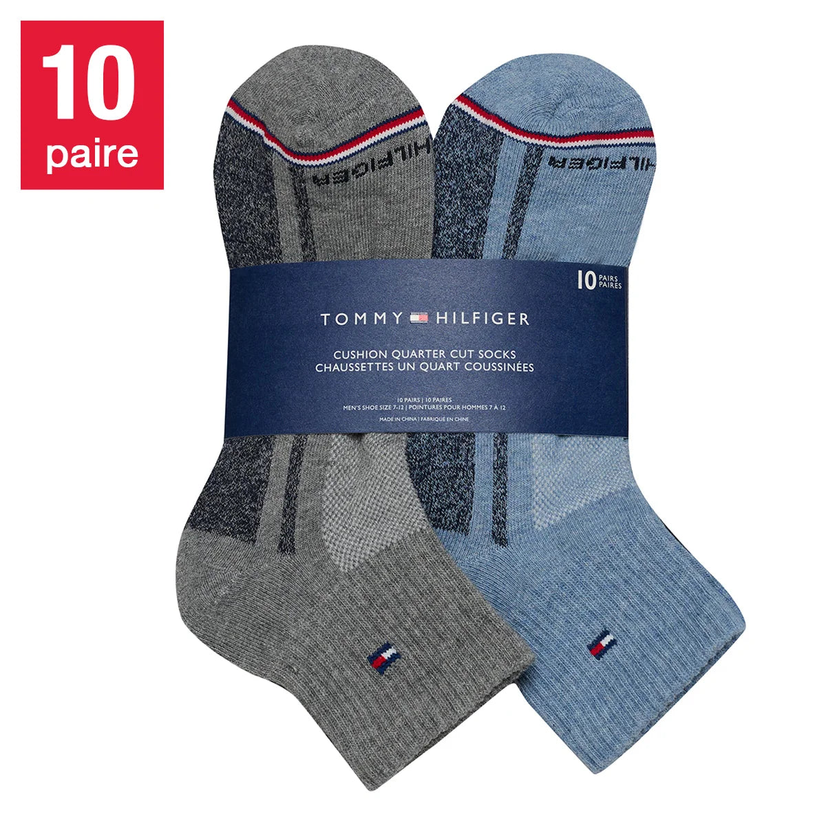 Tommy Hilfiger Men’s Quarter Sock, 10-pack