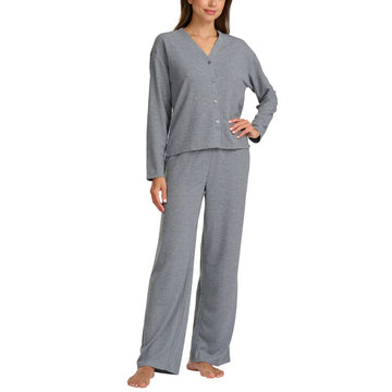 Splendid - Ensemble cardigan et pantalon jambe ouverte pour femmes, 2-pièces