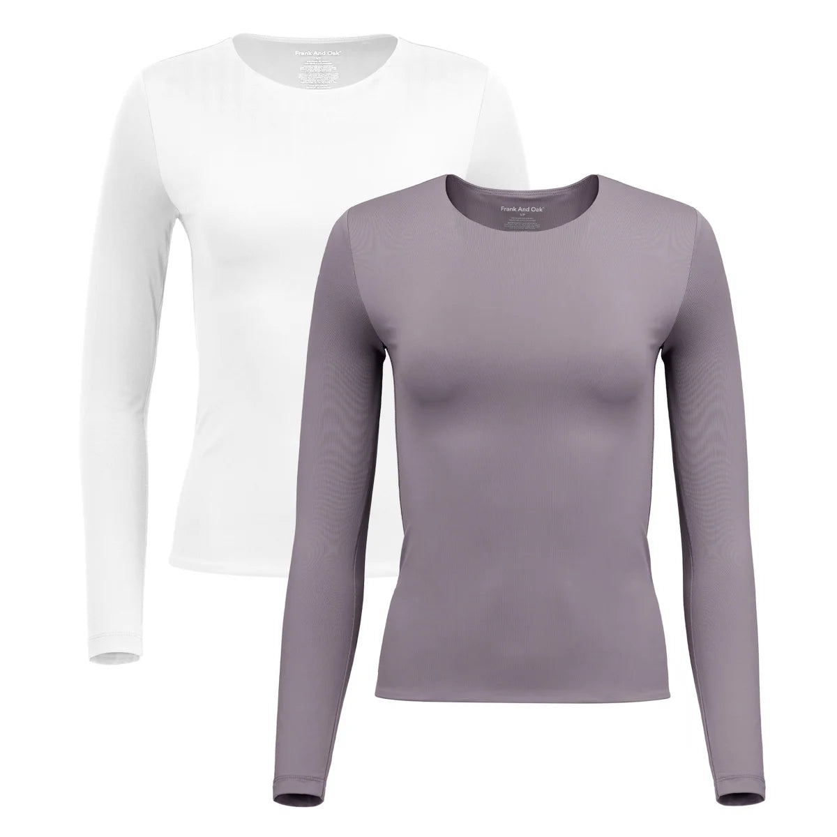 Frank And Oak – Women's Long Sleeve Shaping and Smoothing T-Shirts, 2 Pack