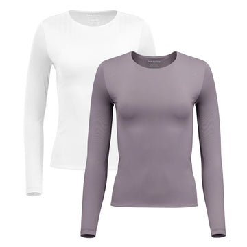 Frank And Oak – Women's Long Sleeve Shaping and Smoothing T-Shirts, 2 Pack