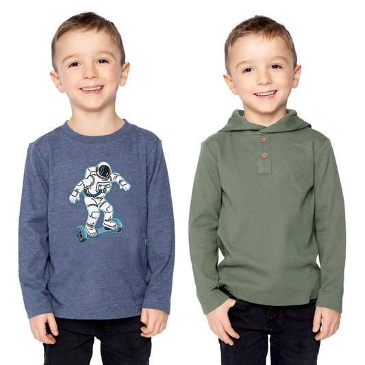 Pekkle - Ensemble sweat à capuche et t-shirt à manches longues pour enfants
