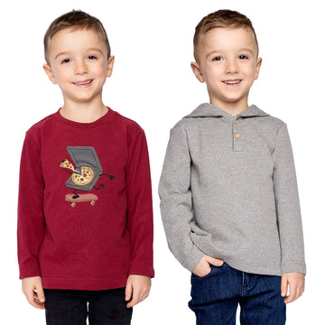 Pekkle - Ensemble sweat à capuche et t-shirt à manches longues pour enfants