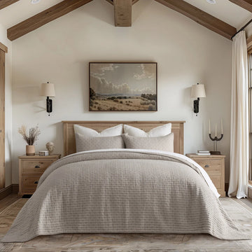 Evergrace - Ensemble de courtepointe en coton au point de croix