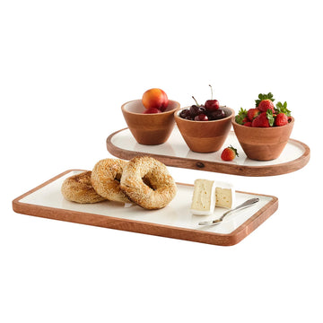 Safdie - Ensemble de service en bois émaillé, 5 pièces