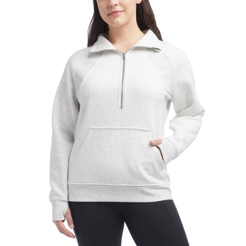 Danskin - Women's loose-fitting jacket with funnel neck and half zip