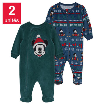 Disney - Pyjama en velours pour bébé, paquet de 2