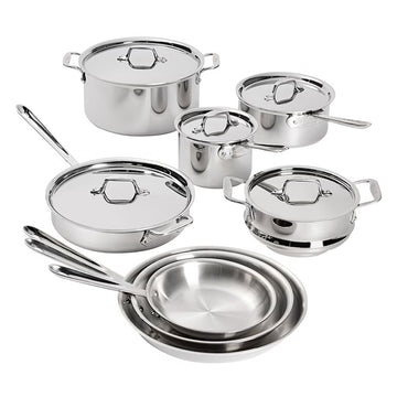 All-Clad D3 - Batterie de cuisine de 3 couches en acier inoxydable, 13-pièces