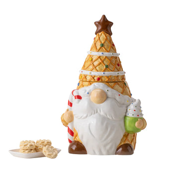 Gnome ceramic cookie jar