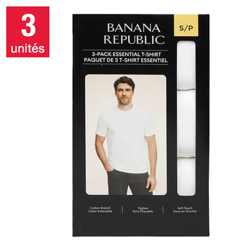 Banana Republic - T-shirt à col ras du cou pour hommes, paquet de 3