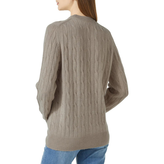 Lydia Vine - Chandail à col rond en cachemire à torsades pour femmes