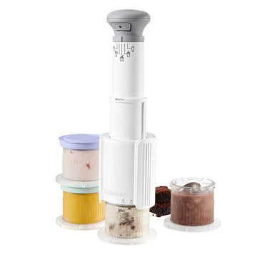 Cuisinart FastFreeze - Machine à desserts glacés 5 en 1, comprend 4 bols mélangeurs avec couvercles