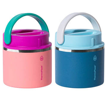 ThermoFlask 20 oz Double Wall Insulated Food Jar, 2-Pack