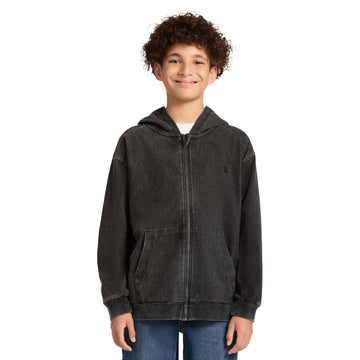 Calvin Klein - Hoodie en denim à fermeture éclair pour enfants