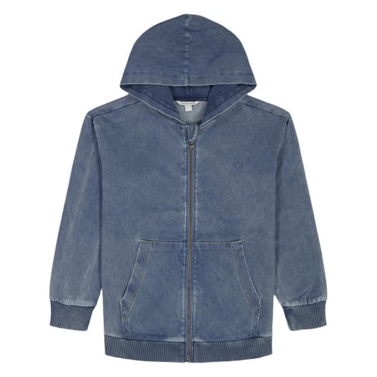 Sweat à capuche zippé en jean Calvin Klein pour enfant