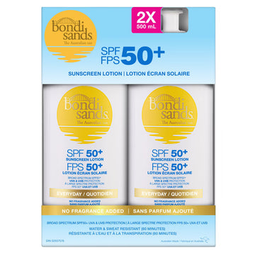 Lotion écran solaire quotidien pour le corps avec FPS 50+ de Bondi Sands, 2 x 500 mL