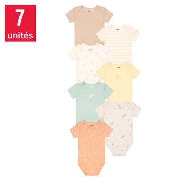 Pekkle - Body à manches courtes pour bébé, paquet de 7