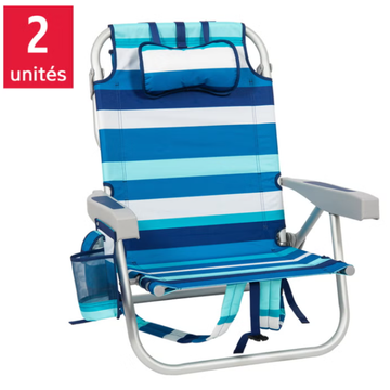RIO - Chaise de plage pliable, ensemble de 2