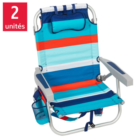 RIO - Chaise de plage pliable, ensemble de 2