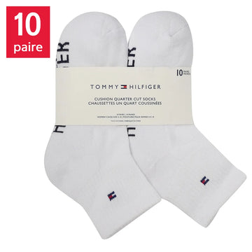Tommy Hilfiger - Chaussettes un quart coussinées pour femmes, 10 paires