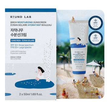 Round Lab - Birch Juice Moisturizing Sun Cream SPF 50+, 2 x 50 mL
