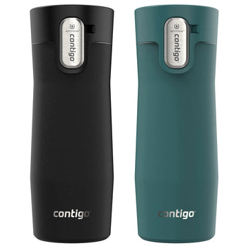 Contigo West Loop - Tasse de voyage en acier inoxydable de 473 mL (16 oz), paquet de 2