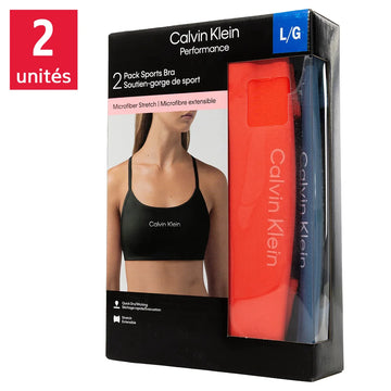 Calvin Klein - Soutiens-gorge de sport pour femmes, paquet de 2