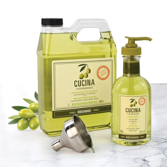 Cucina Coriandre Et Huile D'olive Savon Liquide Pour Les Mains, 1 L + 200 mL