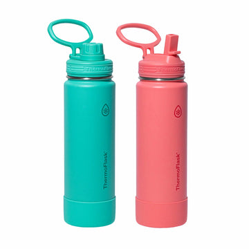 ThermoFlask 710 ml Stainless Steel Water Bottle, 2-Pack