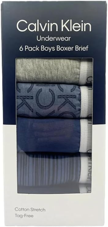 Calvin Klein - 6-Pack Boys' Stretch Cotton Boxer Shorts