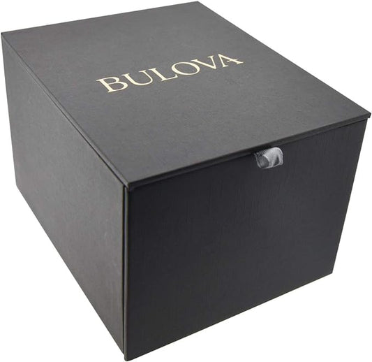Bulova Modern Quartz watch for Men, stainless steel, diamond, tone silver (model: 96e117), black, one -sized, classic