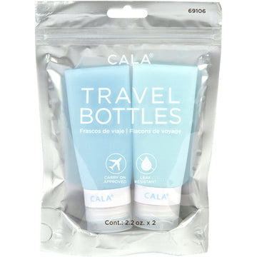 BOUTEILLES DE VOYAGE EN SILICONE : BLEUES - 65.06