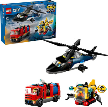 LEGO Remix City Hélicoptère, camion de pompiers et sous-marin Remix -60462
