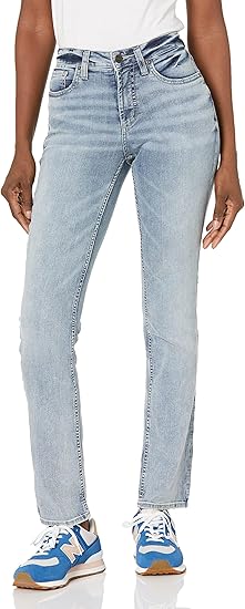 Authentic by Silver Jeans Femme - Jean droit taille haute coupe slim Curvy