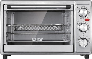 Salton Frying air in 6 slices stainless steel - 6 in 1 device, air frying, warm guard, toast, cook, toast and roast with air frying basket, metal grill and baking sheet