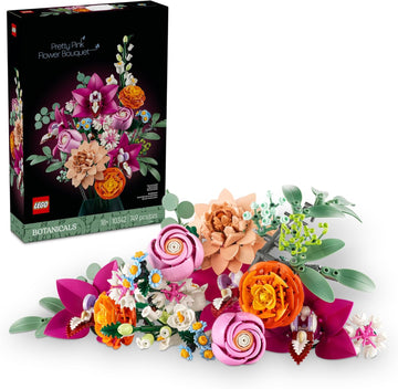 LEGO Botanicals – Joli bouquet de fleurs roses pour adultes – 10342