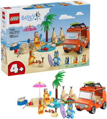 LEGO Bluey: Bluey’s Beach & Family Car Trip - Toddler Learning Toy for Kids 4+ - 11202
