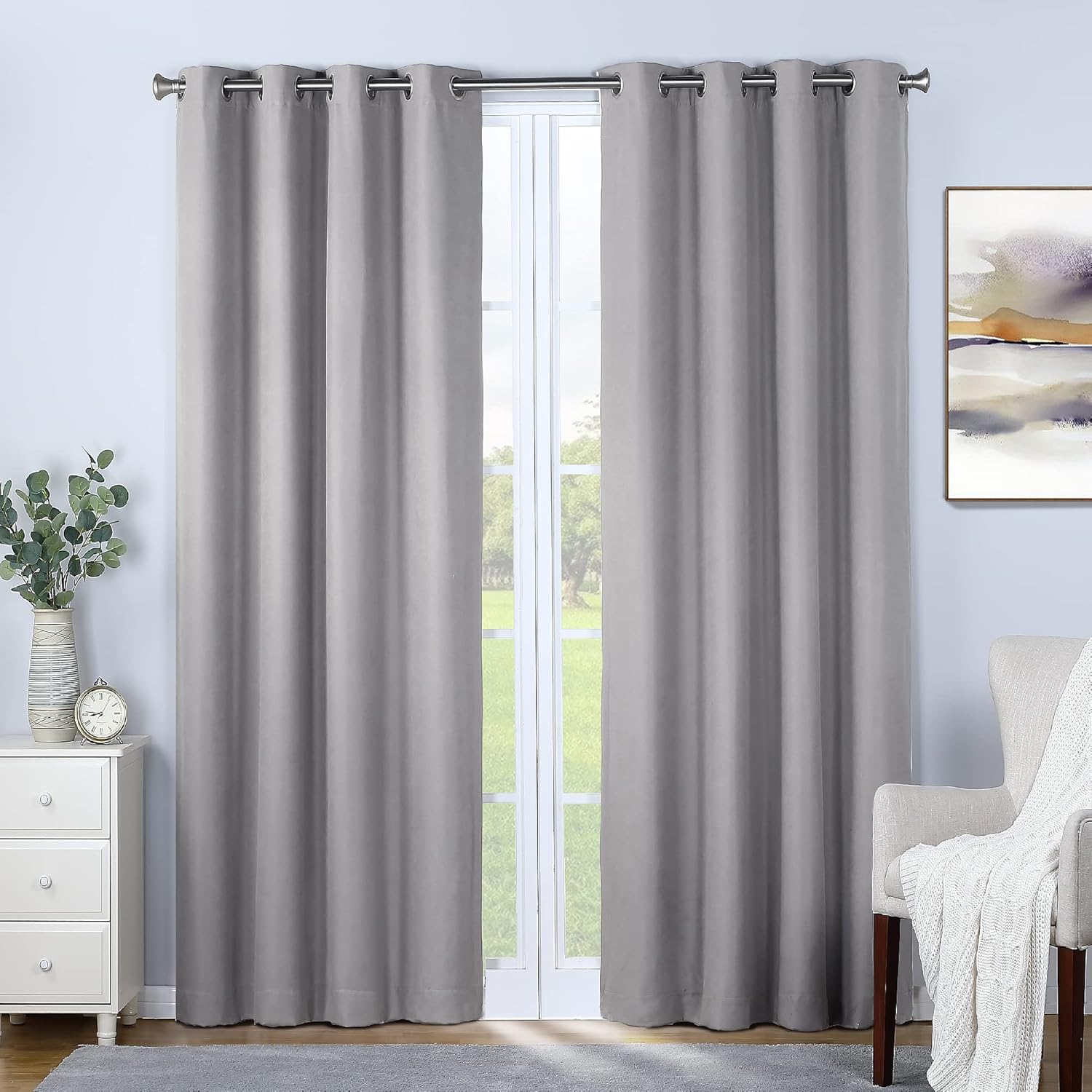 SUN+BLK Velvet Collection Room Darkening Curtain Panel, 2-Panel