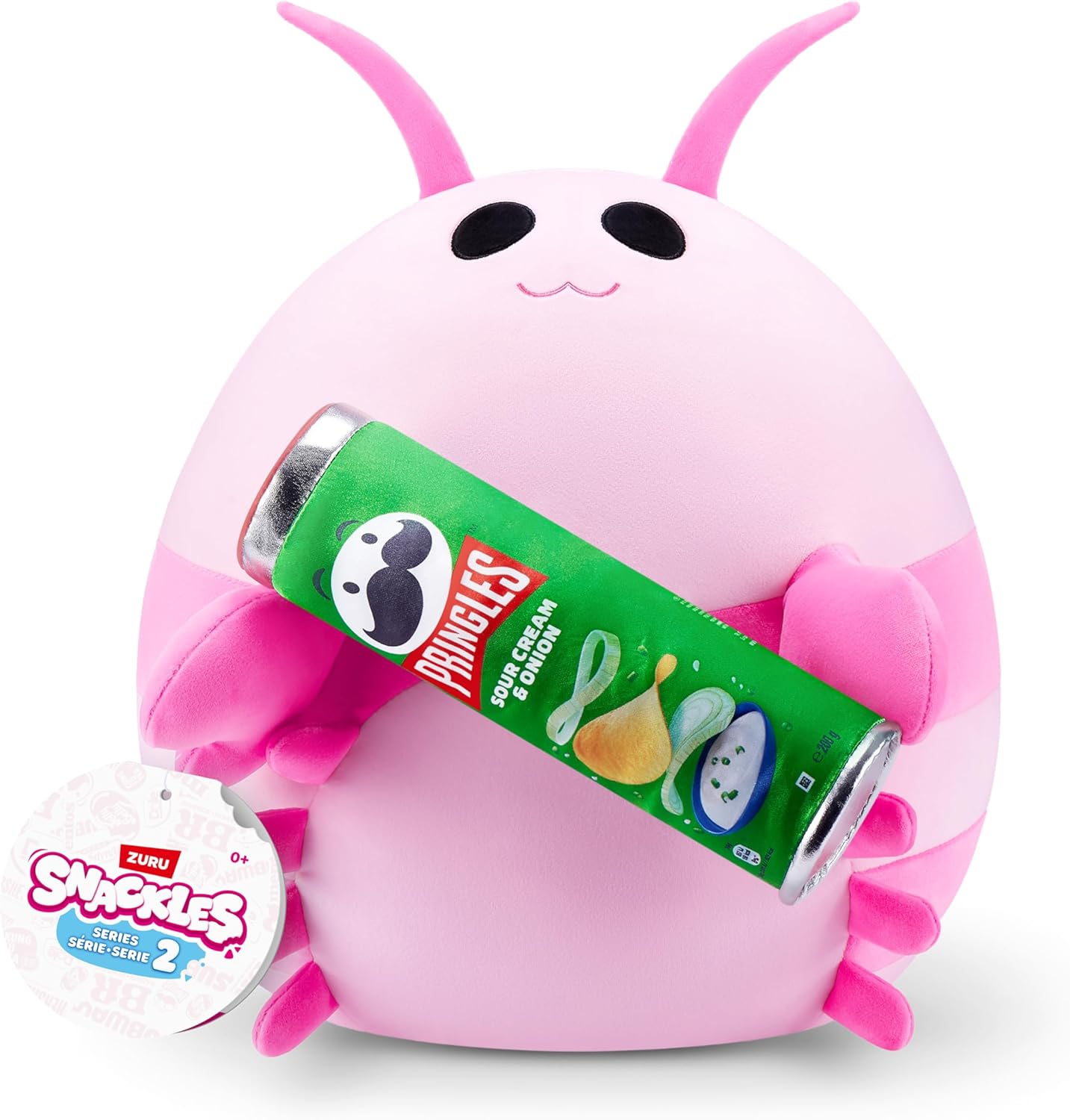 SNACKLES Series 2 - Peluche Crevette rose et pringles crème sure et oignon - 35,6 cm