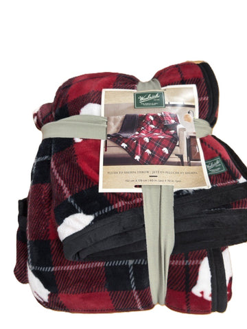 WOOLRICH - Jeté en peluche et sherpa