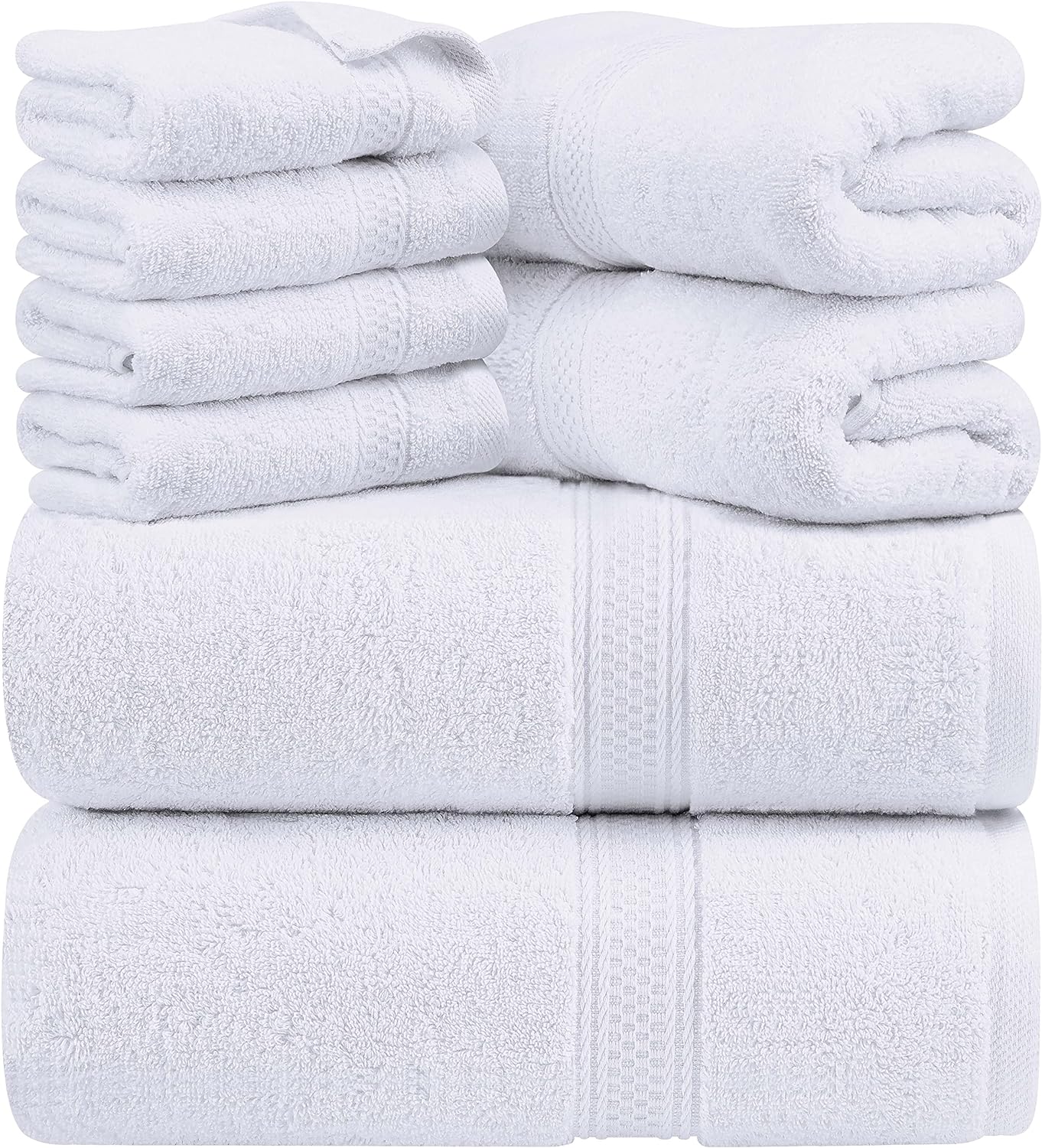Set of 8 very absorbent towels 100% cotton