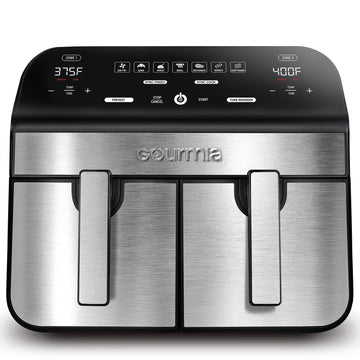 Friteuse à air numérique Gourmia 10 pintes à double panier avec fonctions Sync Finish et Sync Cook