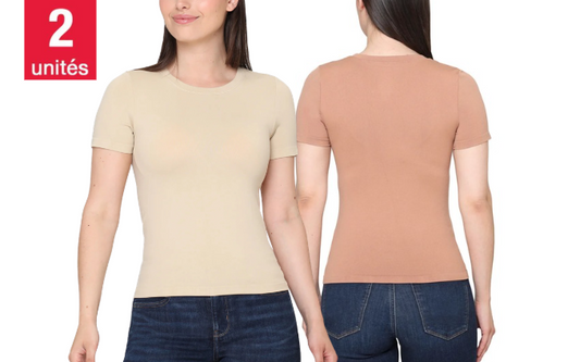 Tahari - Women's Smooth Seamless T-Shirt, 2-Pack