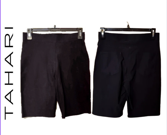 Tahari – Short à enfiler en coton extensible pour femme