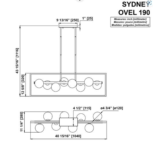 Ove Sydney - 8 light suspension